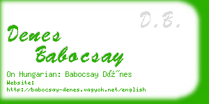 denes babocsay business card